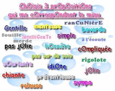 3 proposition pr me décrire